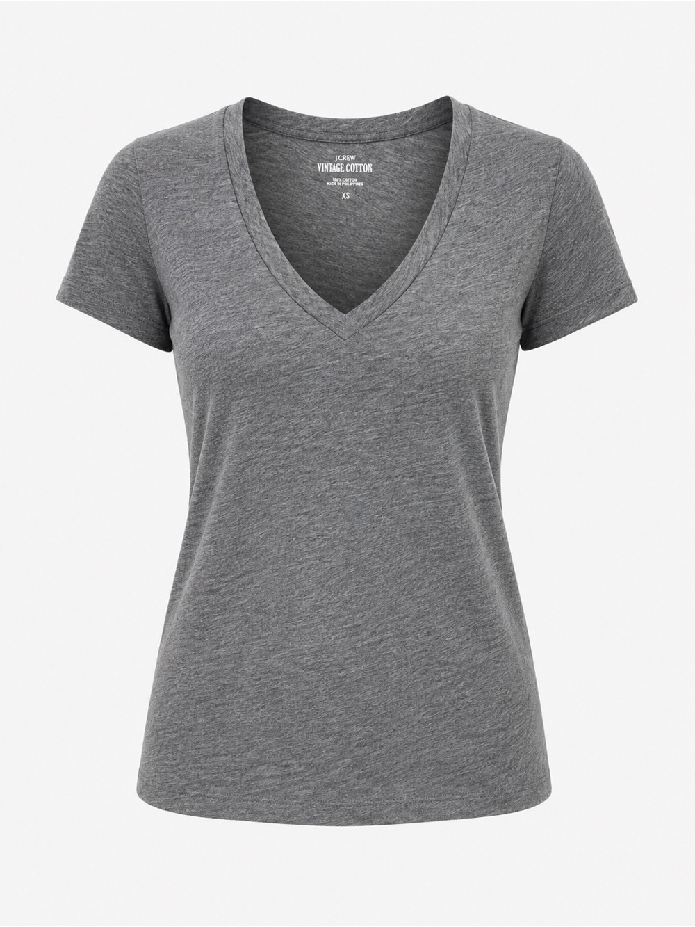 J.Crew | Vintage Cotton V-Neck T-Shirt Heather Gray | Women’s Size: XS